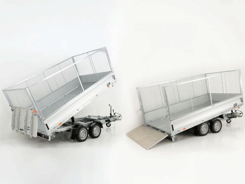Vezeko Multidreiseitenkipper VMDK35.3|185x350cm 3,5t|Ladefläche kippbar|Gitteraufsatz